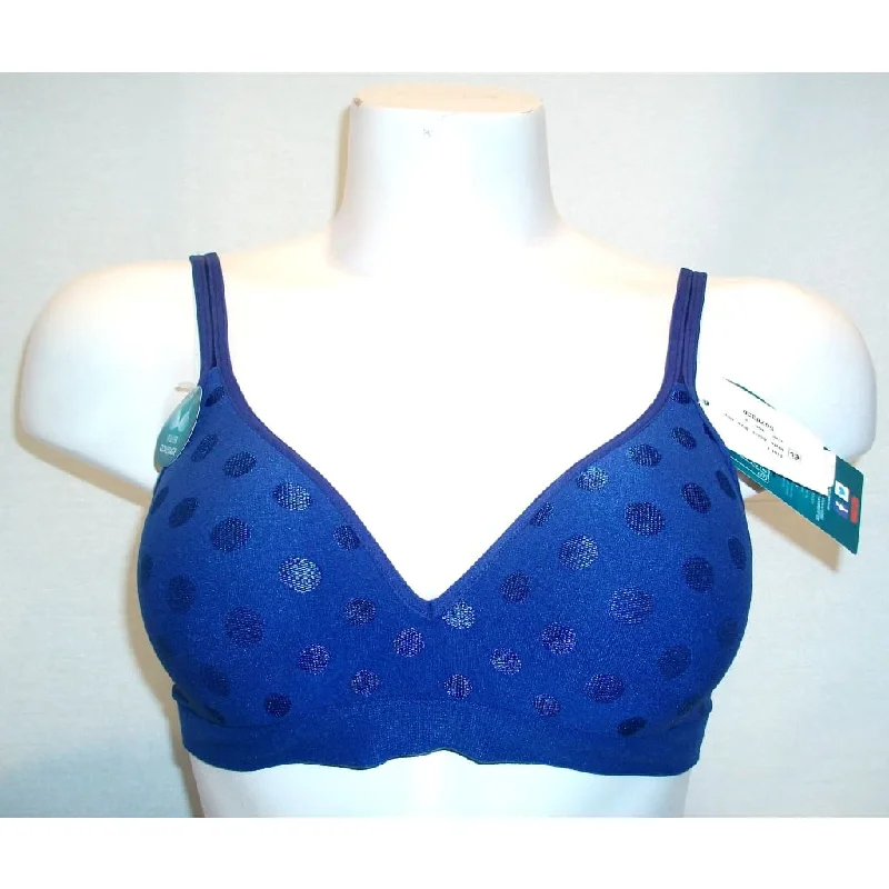 Hanes G260 HC80 Barely There 4546 BT54 Wire Free Soft Cup Bra SMALL "In the Navy" DOTS NWT