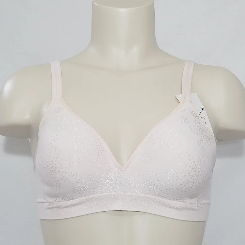 Hanes G260 HU08 HP08 Wire Free Soft Cup Bra SMALL Silken Pink Floral NWT