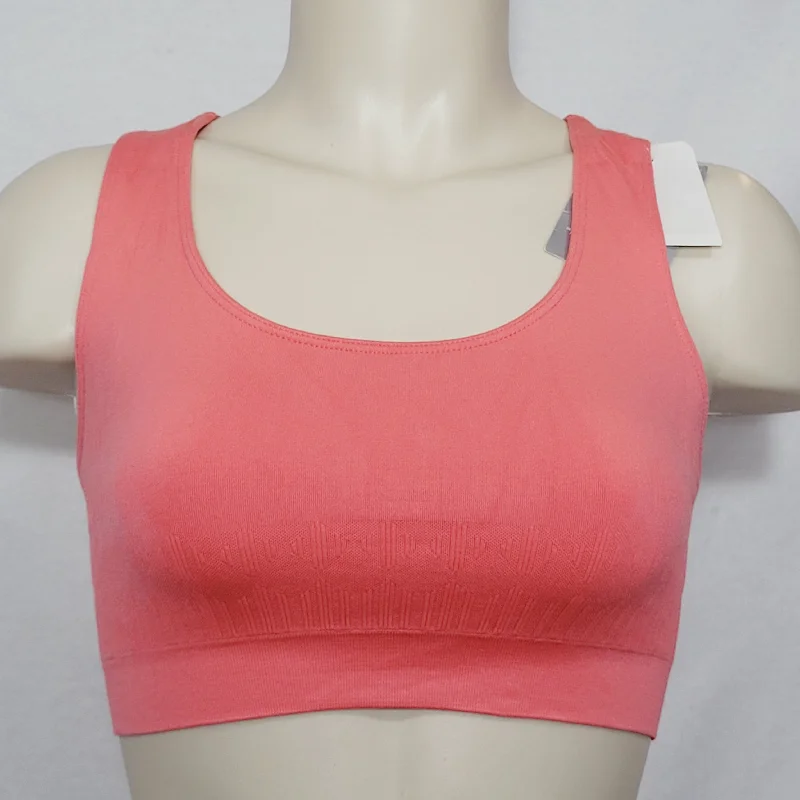 Hanes HC35 Wire Free Sports Bra MEDIUM Hot Coral NEW WITH TAGS