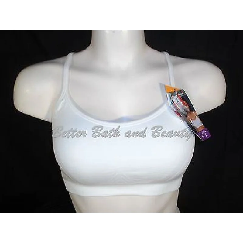 Hanes HC68 Active Cami Pullover WireFree Bra SMALL White NWT