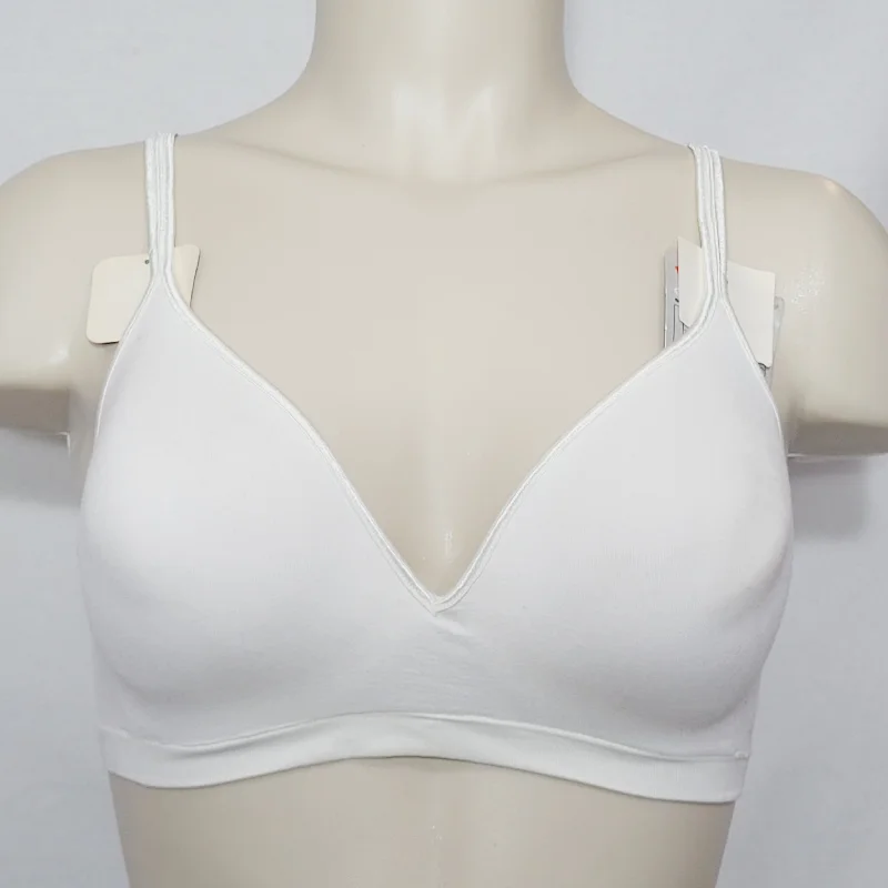 Hanes HC82 G262 Barely There 4028 Wire Free Soft Cup Bra LARGE White NWT