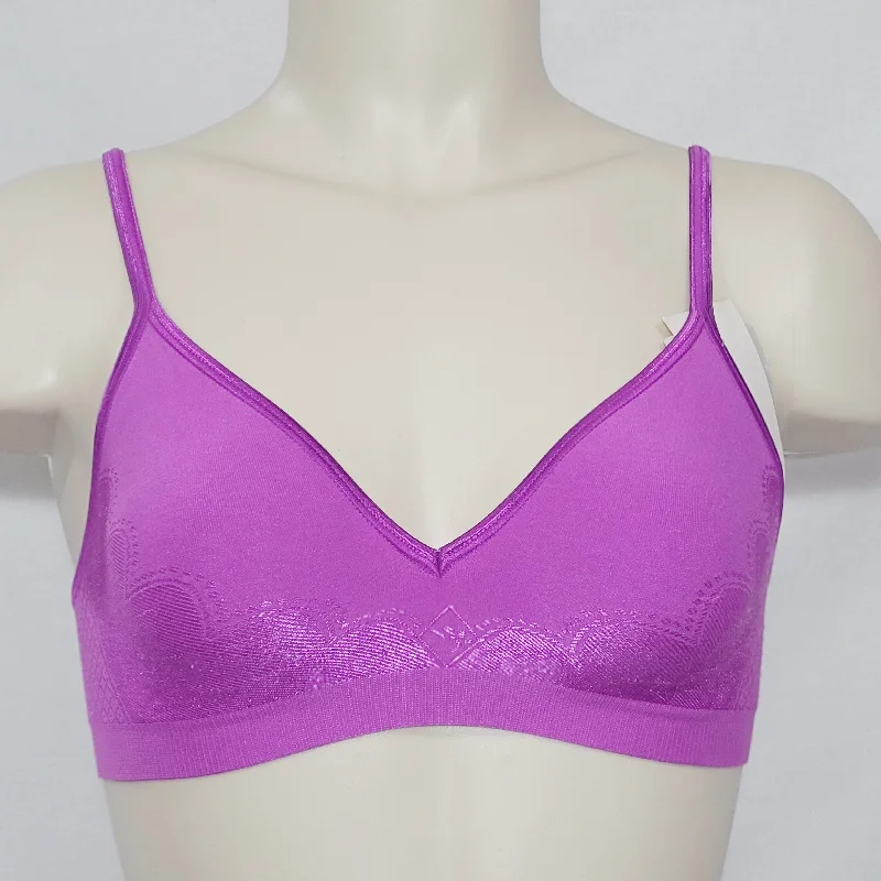Hanes HC89 Comfort Flex Fit Comfort Support WireFree Bra SMALL Dahlia NWT