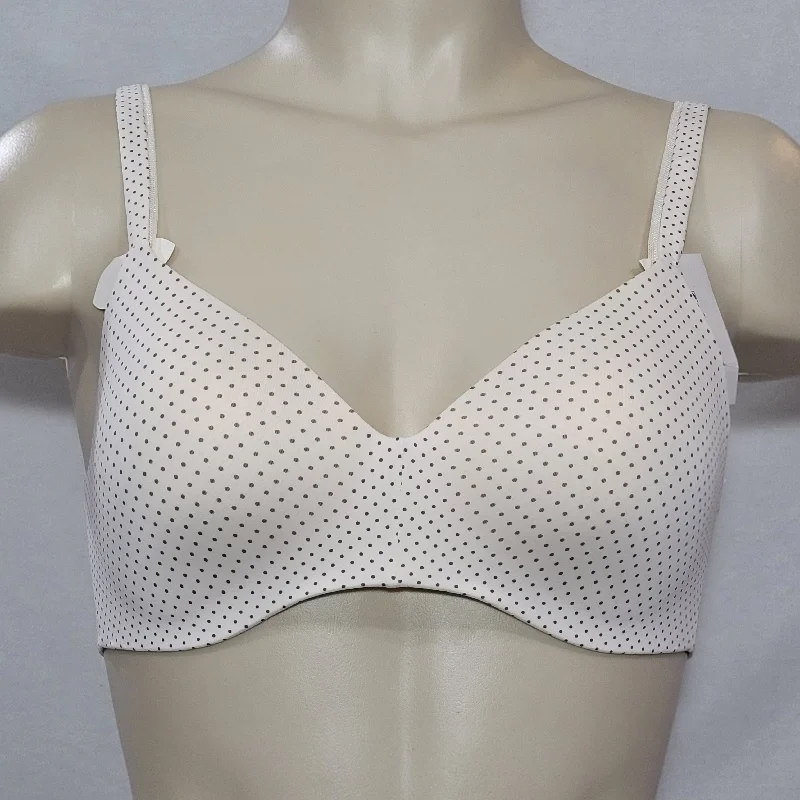 Hanes HU03 Ultimate Soft Wire Free Convertible TShirt Bra 34B Porcelain Dots