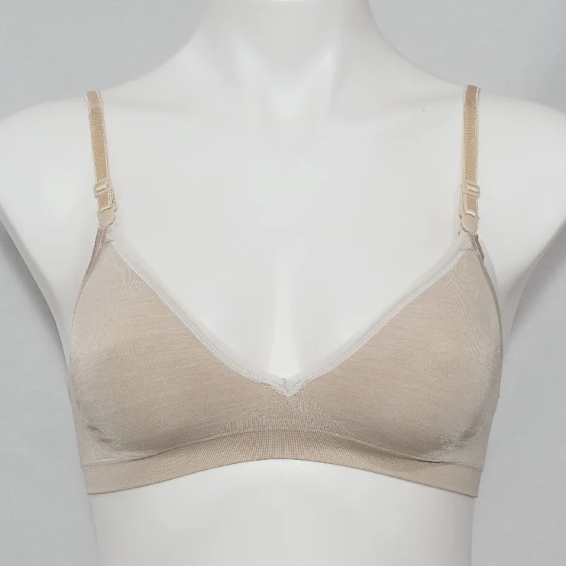 Hanes HU11 Ultimate Comfy Support ComfortFlex FitWirefree Bra SMALL Nude NWT