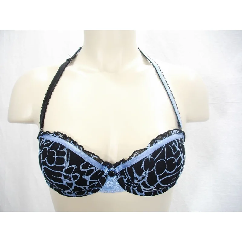 Jezebel 12085 Rockstar Balconette Convertible Underwire Bra 32C Blue & Black
