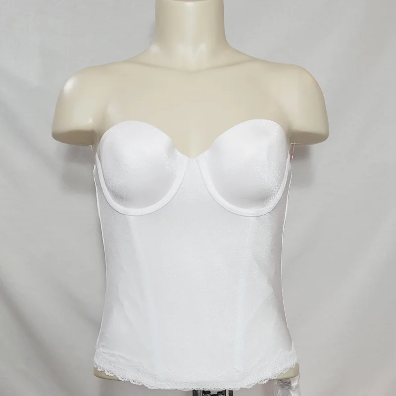 Jezebel 30242 Lace Attraction Bustier Longline Bridal Underwire Bra 38C White