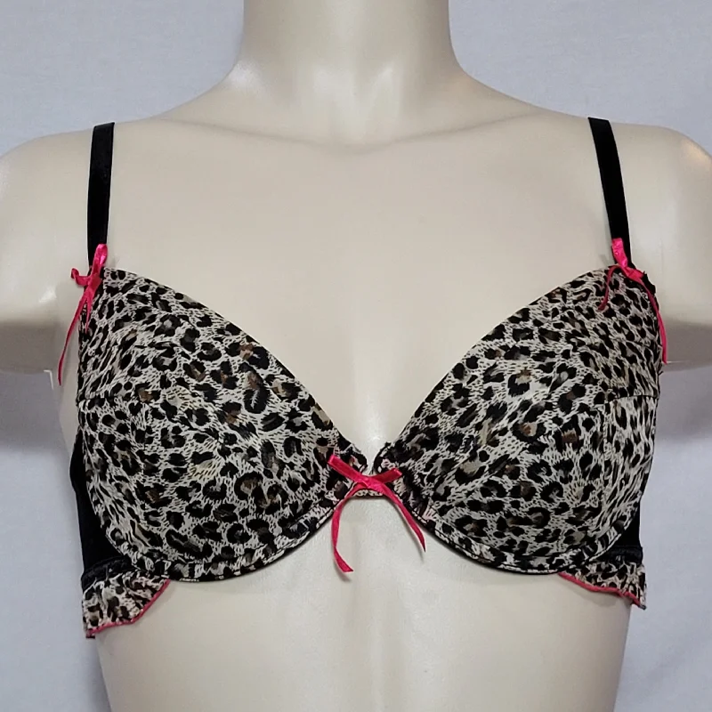 Kardashian Kollection Minx Plunge Molded Cup Underwire Bra 34B Animal Print NWT