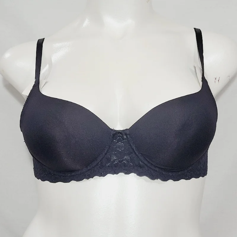 Lily Of France 2111541 Smooth Cup Lace Overlay Convertible UW Bra 38C Black NWT