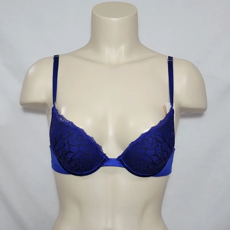Lily of France 2131101 Soiree Extreme Ego Boost Tailored UW Bra 32A Deep Blu NWT