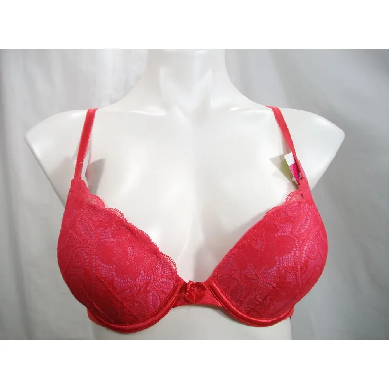 Lily of France 2131701 Soiree Extreme Ego Boost Lace UW Bra 34B Bright Pink