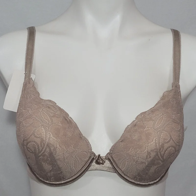 Lily of France 2131701 Soiree Extreme Ego Boost Lace UW Bra 34C Nude NWT