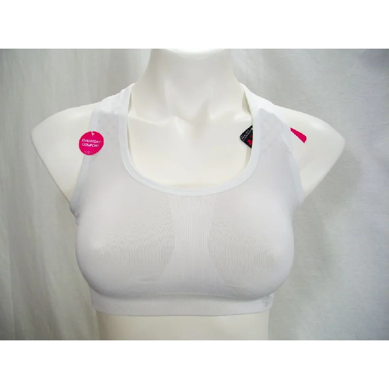 Lily Of France 2151801 Reversible Medium-Impact Wire Free Sports Bra SMALL White