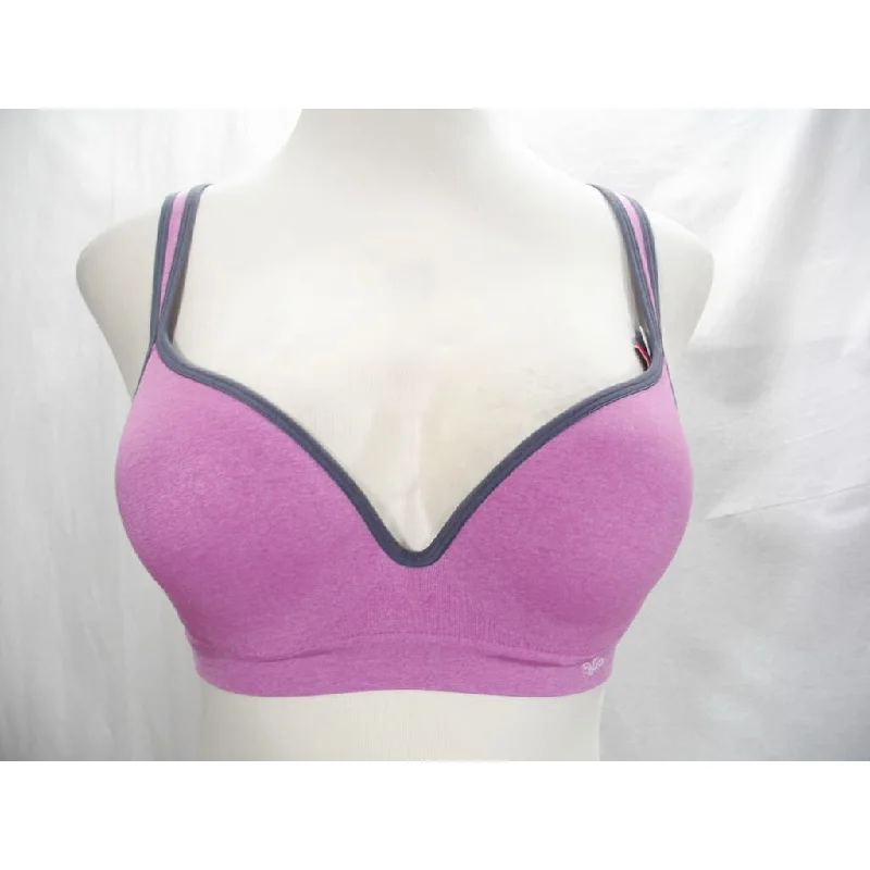 Lily of France 2151900 Energy Boost Medium Impact Active Underwire Bra XL X-LARGE Purple & Gray