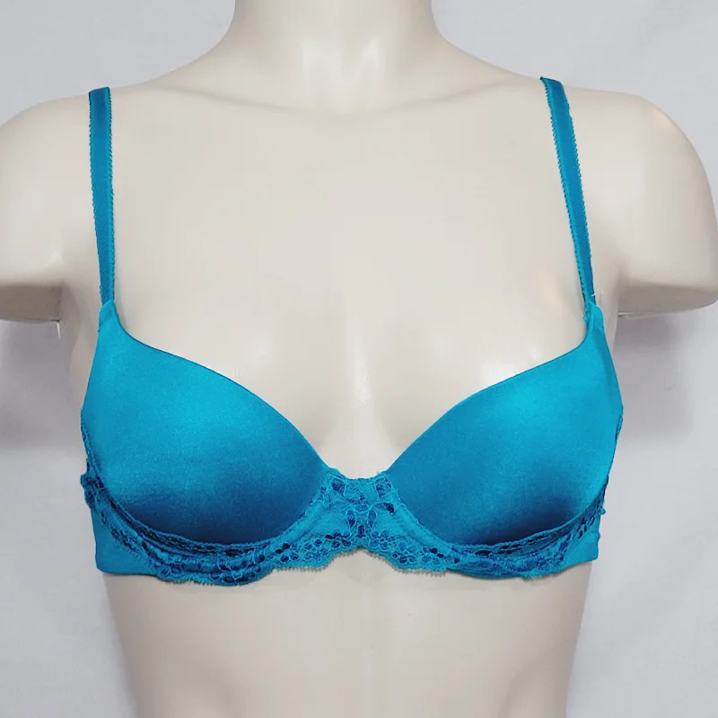 Lily of France 2175220 Lily Of France Sensational Lace Push Up UW Bra 34A Teal