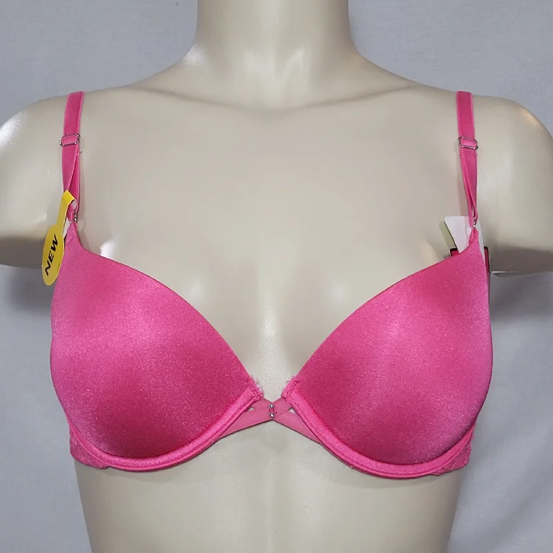 Lily Of France 2175240 Extreme Sensational PushUp UW Bra with Lace 34B Pink NWT