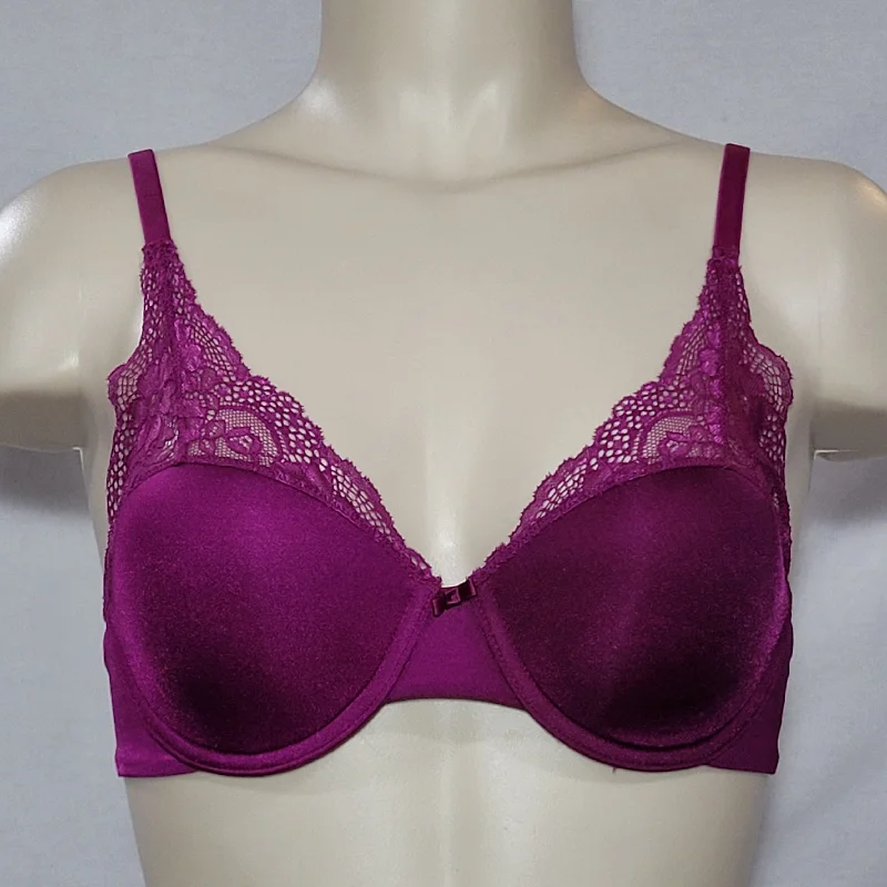 Lily of France 2177175 Extreme Lacy Looks Lightly Lined UW Bra 38C Magenta NWT
