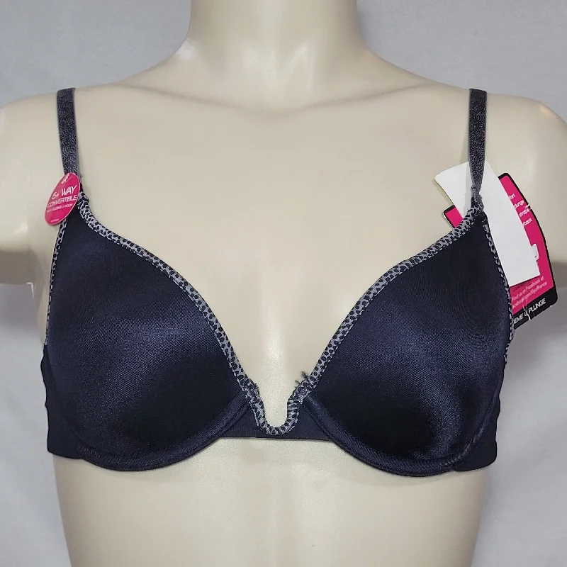 Lily Of France 2177200 Extreme U-Plunge Underwire Bra 34B Black NWT