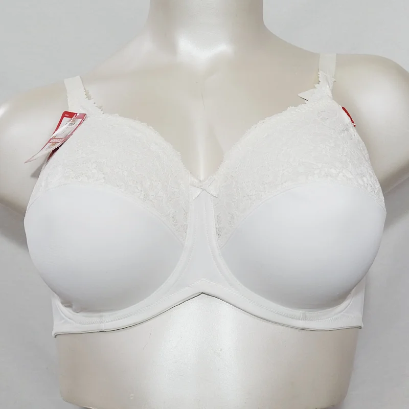Lilyette 428 Comfort Lace Minimizer Bra 36DDD White NEW WITH TAGS