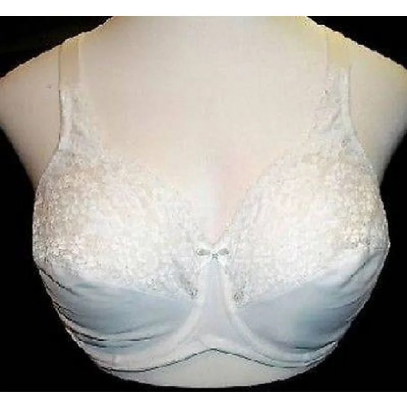 Lilyette 428 Comfort Lace Minimizer Bra 42DDD White