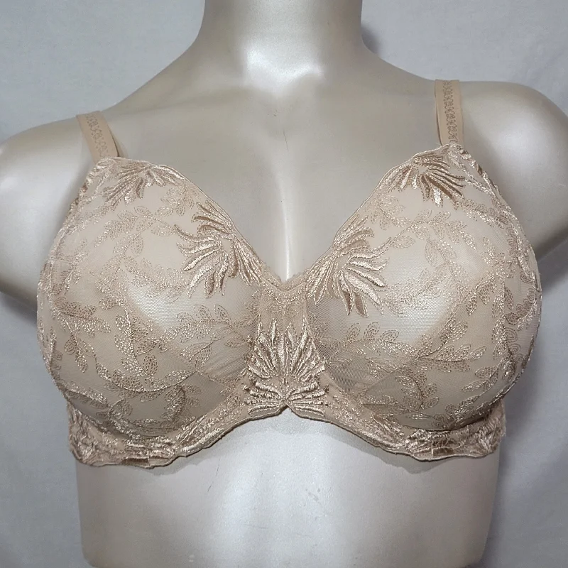Lilyette 975 Experience the Luxury Lace Underwire Bra 38DD Nude