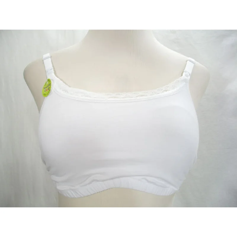Loving Moments L345 Maternity Wire Free Nursing Bra with Full Sling LARGE White NWT