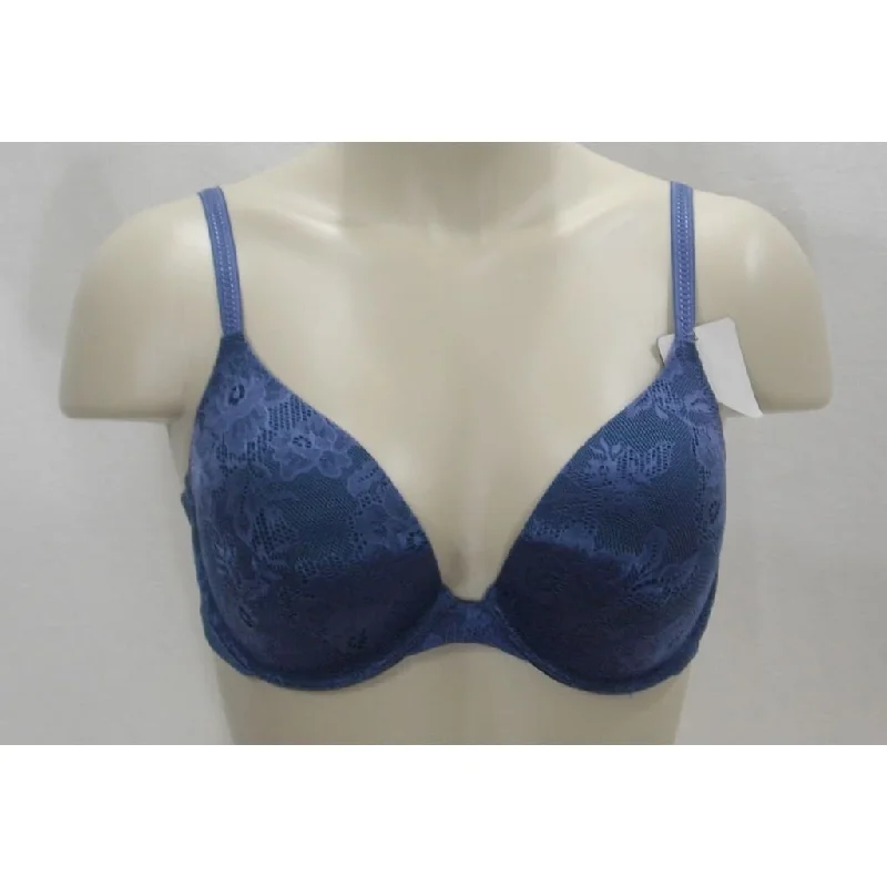 Maidenform 05103 5103 Self Expressions Custom Lift with Lace Bra 34D Blue NWT