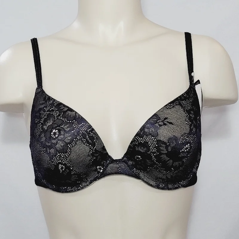 Maidenform 05103 5103 Self Expressions Custom Lift with Lace Bra 36C Black NWT