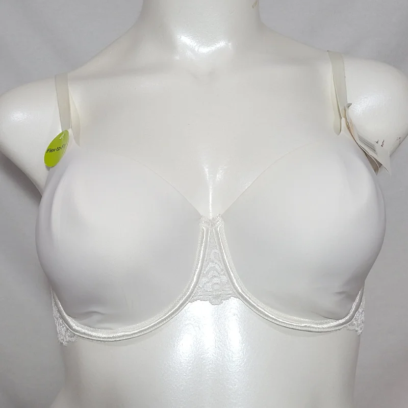 Maidenform 7519 Flex to Fit Full Support Lace Trim Underwire Bra 38DD White NWT