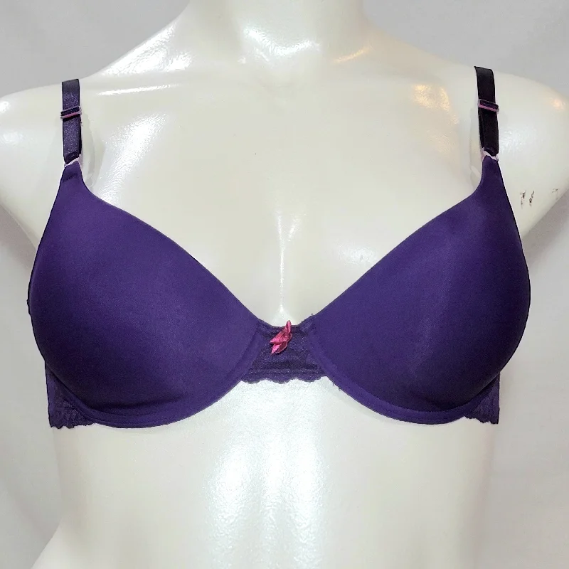 DISCONTINUED Maidenform 7900 7909 One Fabulous Fit Lace Trim T-Shirt UW Bra 36D Purple DISCONTINUED Maidenform 7900 7909 One Fabulous Fit Lace Trim T-Shirt UW Bra 36D Purple