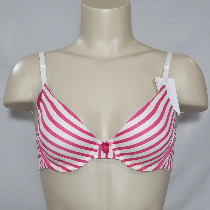 Maidenform 7959 One Fabulous Fit Demi Underwire Bra 34B Pink & White Stripe NWT