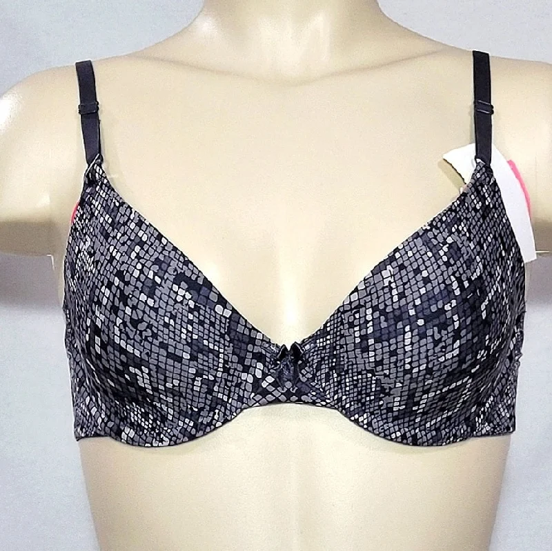 Maidenform 7959 One Fabulous Fit Demi Underwire Bra 36B Black Geo Print NWT