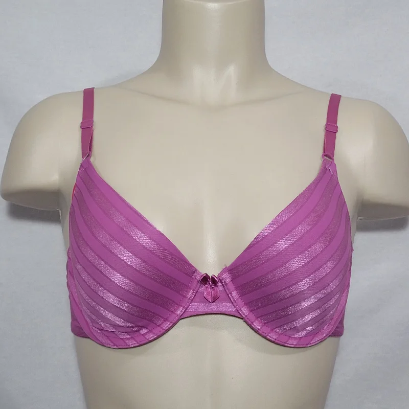 Maidenform 7959 One Fabulous Fit Demi UW Bra 36B Pink Stripe NEW WITH TAGS