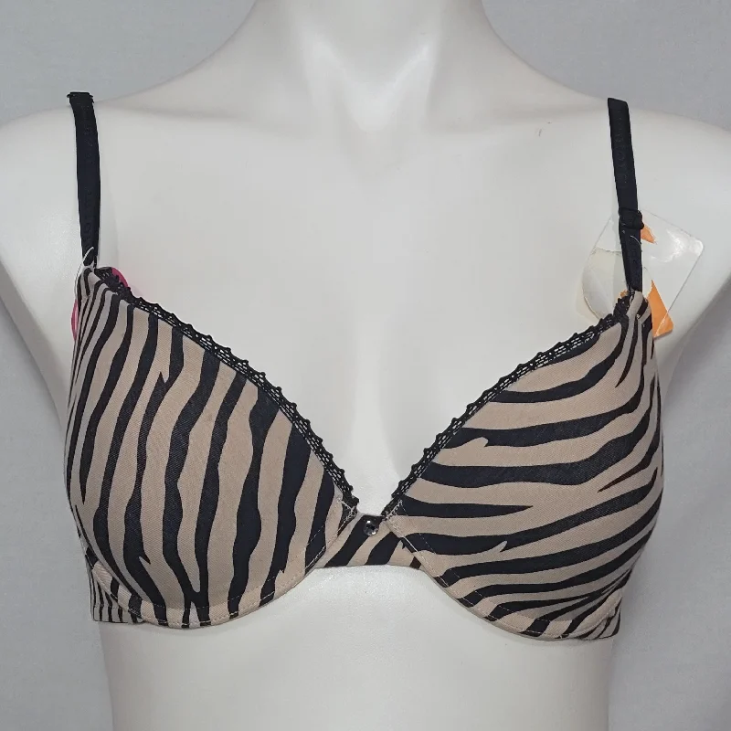 Maidenform 9279 Cotton Signature Push Up Underwire Bra 34A Zebra NWT DISCONTINUED