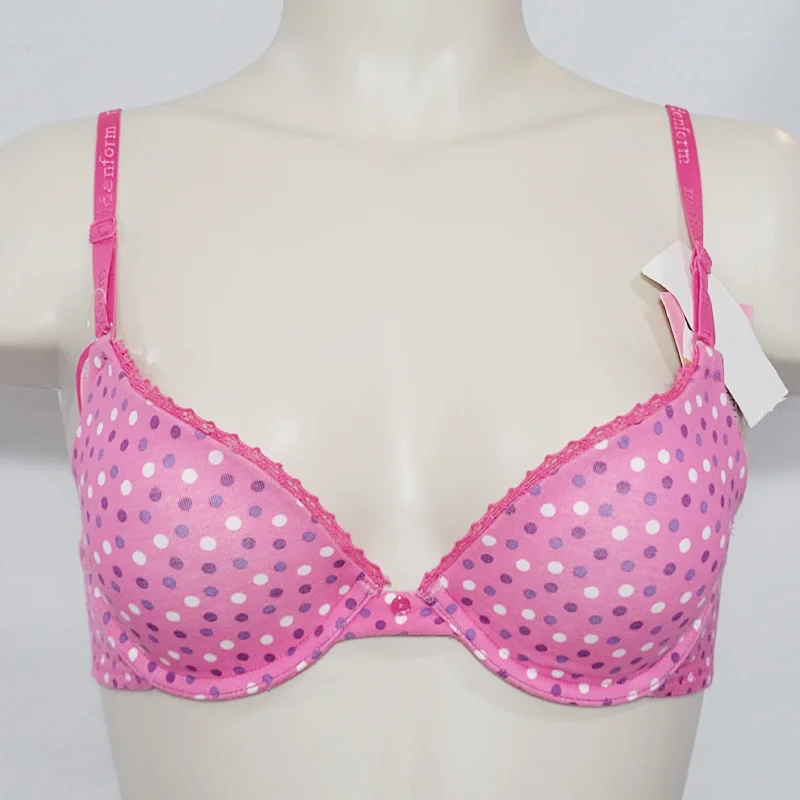 Maidenform 9279 Cotton Signature Push Up Underwire Bra 34C Pink Dots NWT DISCONTINUED Maidenform 9279 Cotton Signature Push Up Underwire Bra 34C Pink Dots NWT DISCONTINUED