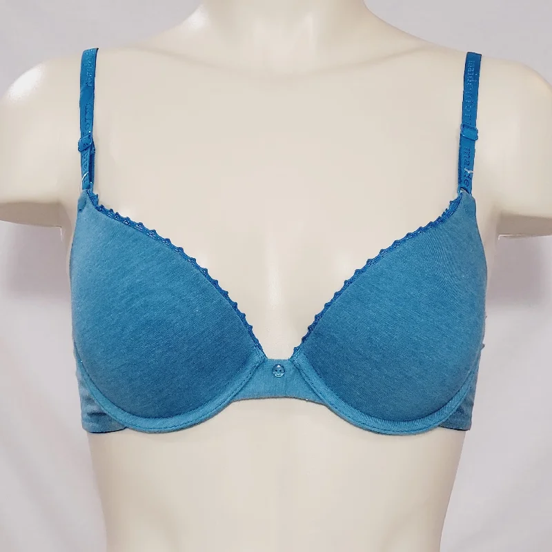 Maidenform 9279 Cotton Signature Push Up Underwire Bra 38B Teal NWT DISCONTINUED