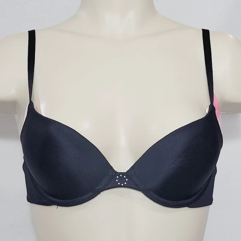 Maidenform 9729 Custom Lift Satin Demi Underwire Bra 34A Black NEW WITH TAGS