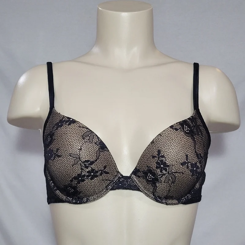 Maidenform 9739 Custom Lift Lace Demi Underwire Bra 34B Black NEW WITHOUT TAGS