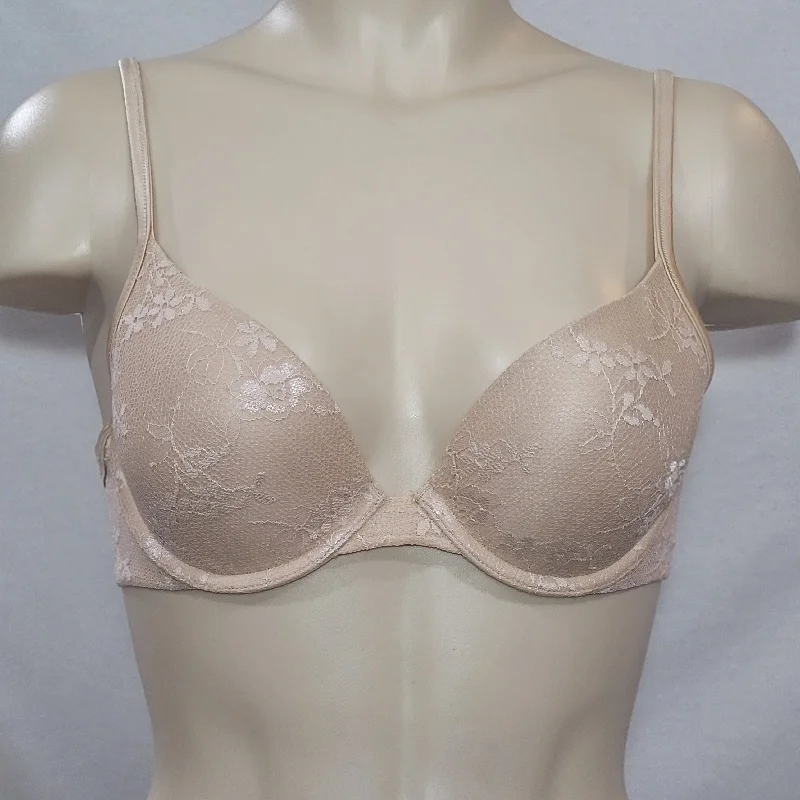 Maidenform 9739 Custom Lift Lace Demi Underwire Bra 34B Nude NEW WITHOUT TAGS