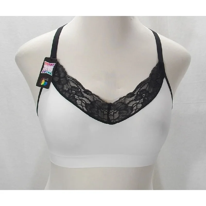 Maidenform DM7968 Fit To Flirt Seamless Lace T-Back Bra Bralette Size LARGE Ivory Black NWT Maidenform DM7968 Fit To Flirt Seamless Lace T-Back Bra Bralette Size LARGE Ivory Black NWT