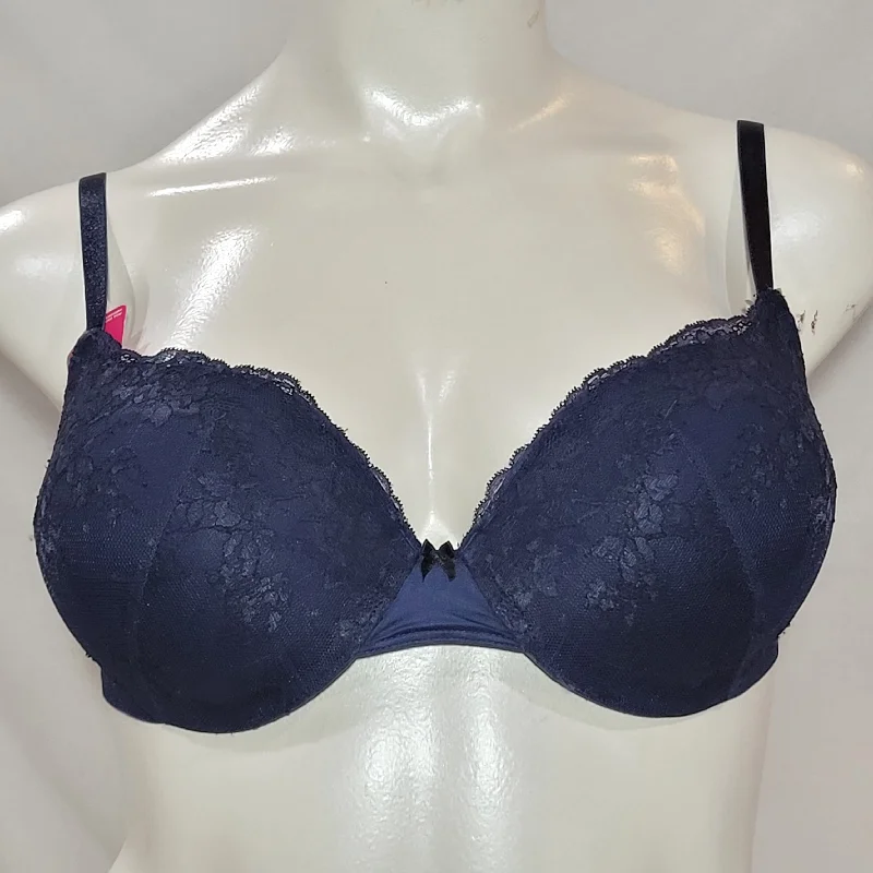 Maidenform Self Expressions 6660 Push Up and In Underwire Bra 34C Navy Blue NWT