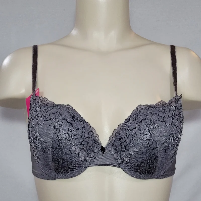 Maidenform Self Expressions 6660 Push Up and In Underwire Bra 34D Gray NWT