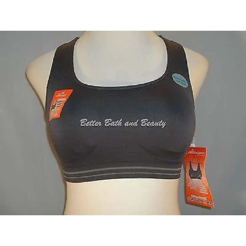 Marika Aerodynamics Enhancers Vented Racerback Wire Free Sports Bra SMALL Gray