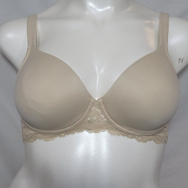 Mimi Maternity Lined Molded Cup Lace Trim Underwire Bra 36C Nude