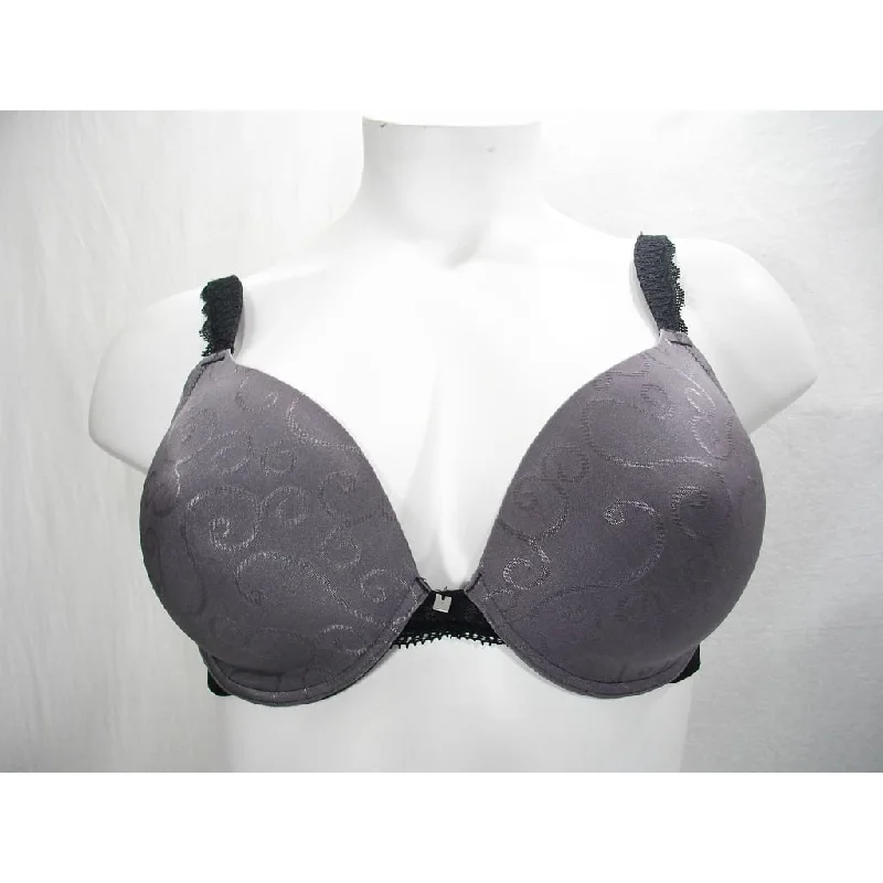 N by Natori 1330108 Infinity Plunge Underwire Bra 36DD Gray & Black NWT