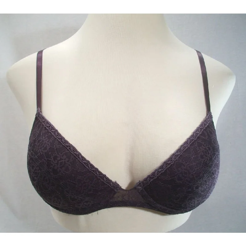 Natori 732012 White Label Casablanca Lace Covered Underwire Contour Bra 34D Plum
