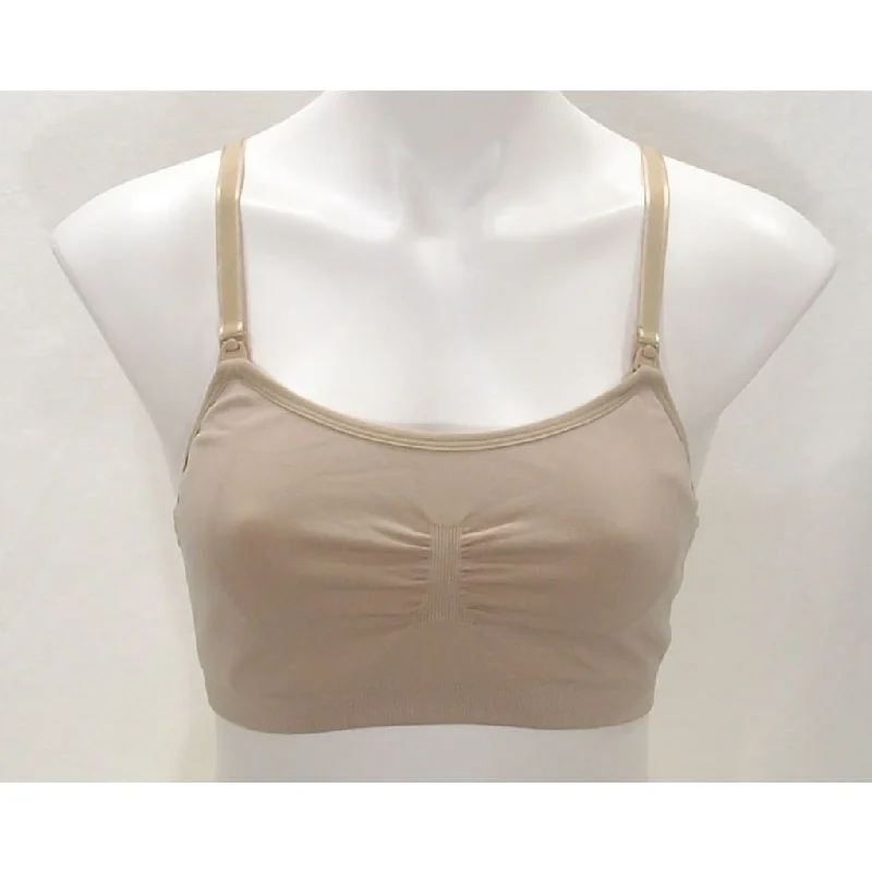 Oh Baby Motherhood Maternity Nursing Racerback Wire Free Bra S/M Nude