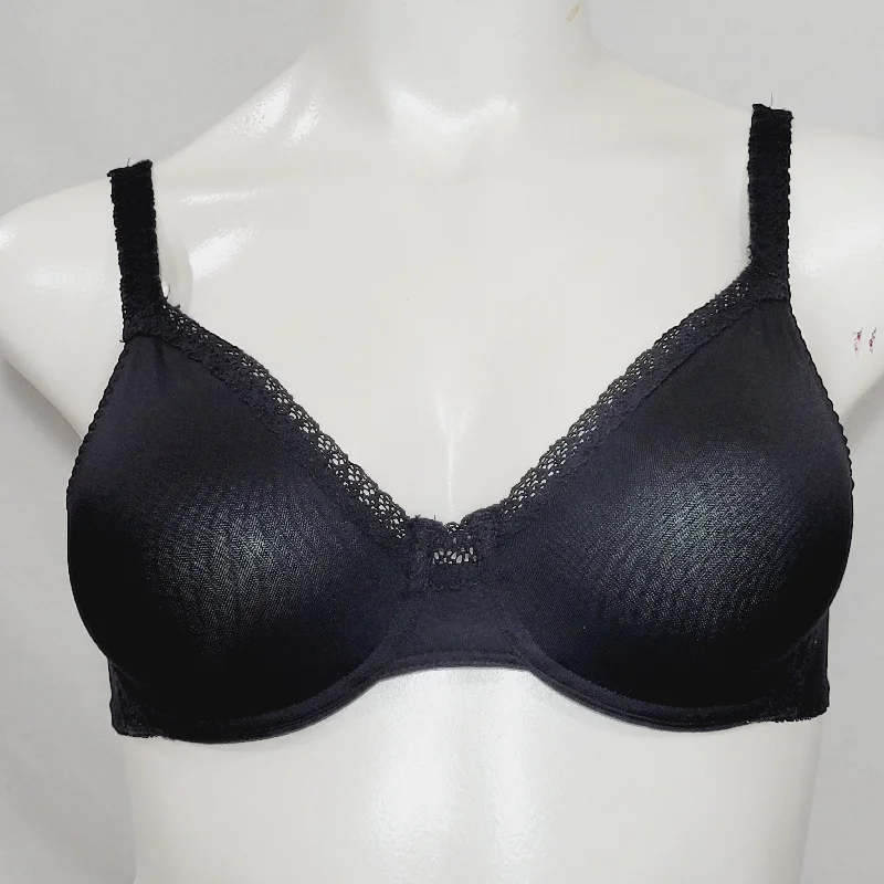 Olga 35916 Cotton Lacings Full Figure Minimizer Underwire Bra 38C Black