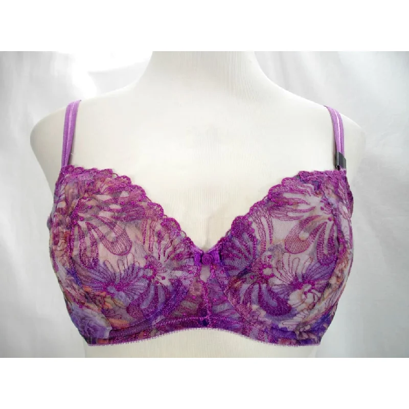 Paramour 115009 Ellie Demi Unlined Semi Sheer Lace Underwire Bra 34C Dewberry Floral Paramour 115009 Ellie Demi Unlined Semi Sheer Lace Underwire Bra 34C Dewberry Floral