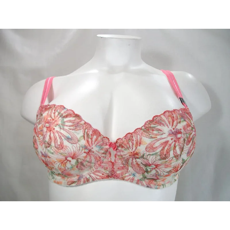 Paramour 115009 Ellie Demi Unlined Semi Sheer Lace Underwire Bra 40D Pink Floral NWT Paramour 115009 Ellie Demi Unlined Semi Sheer Lace Underwire Bra 40D Pink Floral NWT