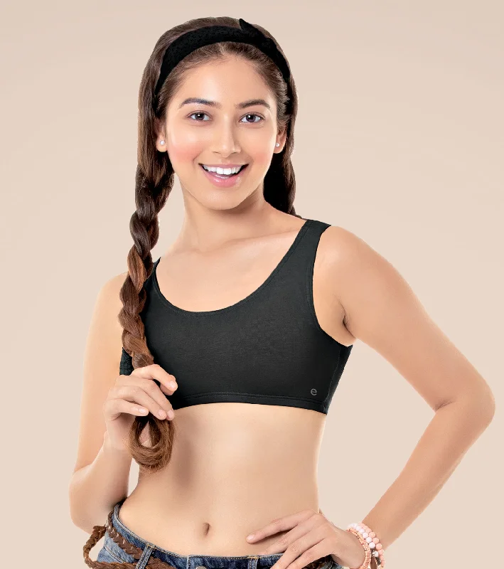 Enamor BB01 Easy Fit Stretch Cotton Beginners Bra with Antimicrobial Finish and Wide Straps - Black Enamor BB01 Easy Fit Stretch Cotton Beginners Bra with Antimicrobial Finish and Wide Straps - Black